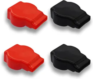 4 PCS Battery Terminal Covers - Red & Black Rubber Insulating Caps for Car, Marine, Truck, Motorcycle, and Power Sports - Waterproof, Dustproof, Anti-Corrosion Protective Covers