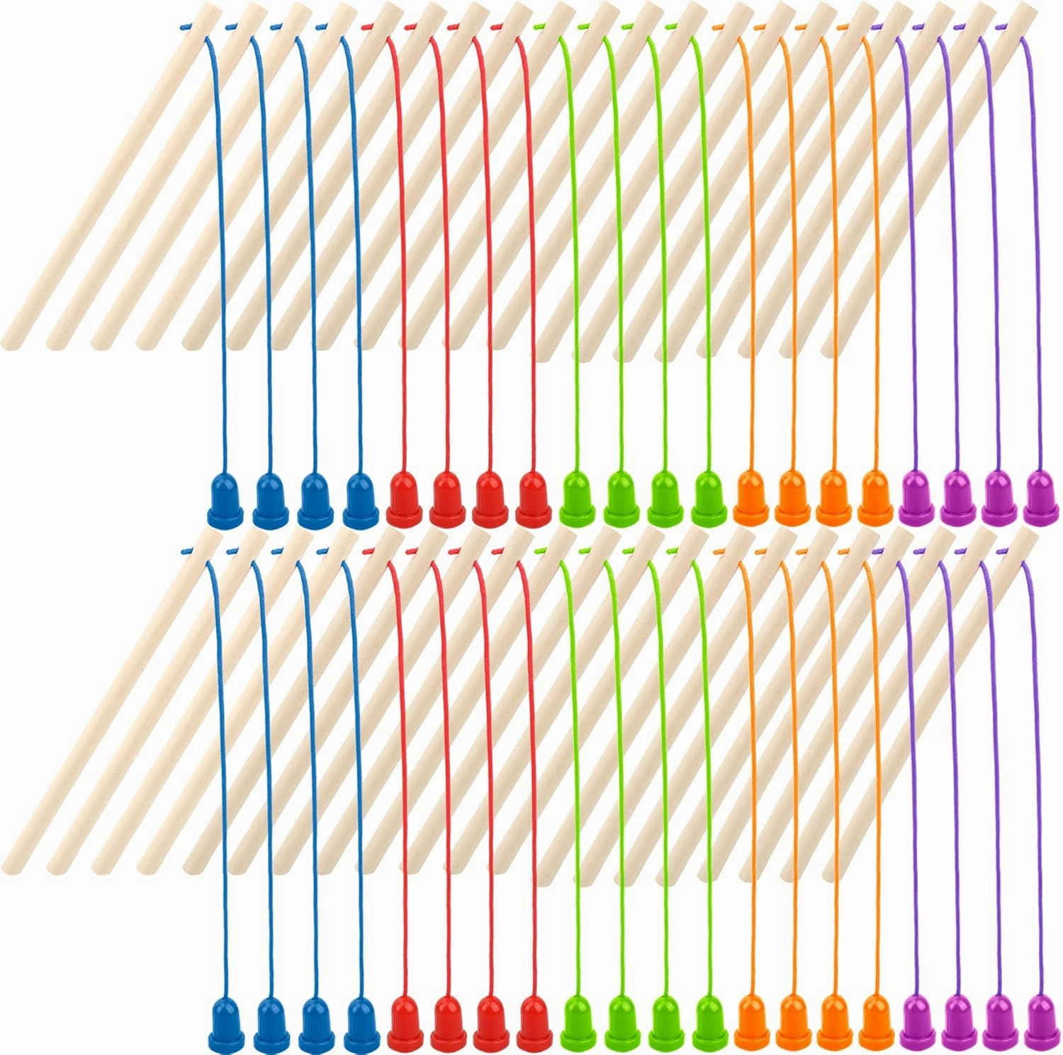 40 Pcs Magnetic Fishing Rod Wooden Magnetic Fishing Poles Mini Fishing Pole Toys for Preschool Girl Boy Pool Activity Accessory (Color Set 2)