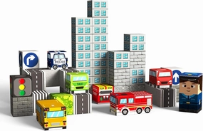 49 PCS City Traffic Magnetic Blocks Set, Child-Safe STEM Toys with Fully Encased Magnets Non-Toxic & Choking-Proof Travel Learning Gift for Ages 3-8 Car/Airplane Toddler Toy Birthday (a)