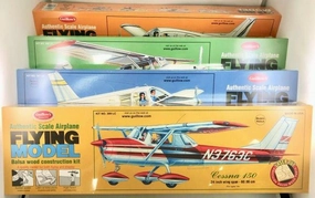 4 Classic General Aviation Balsa Wood Model Airplanes