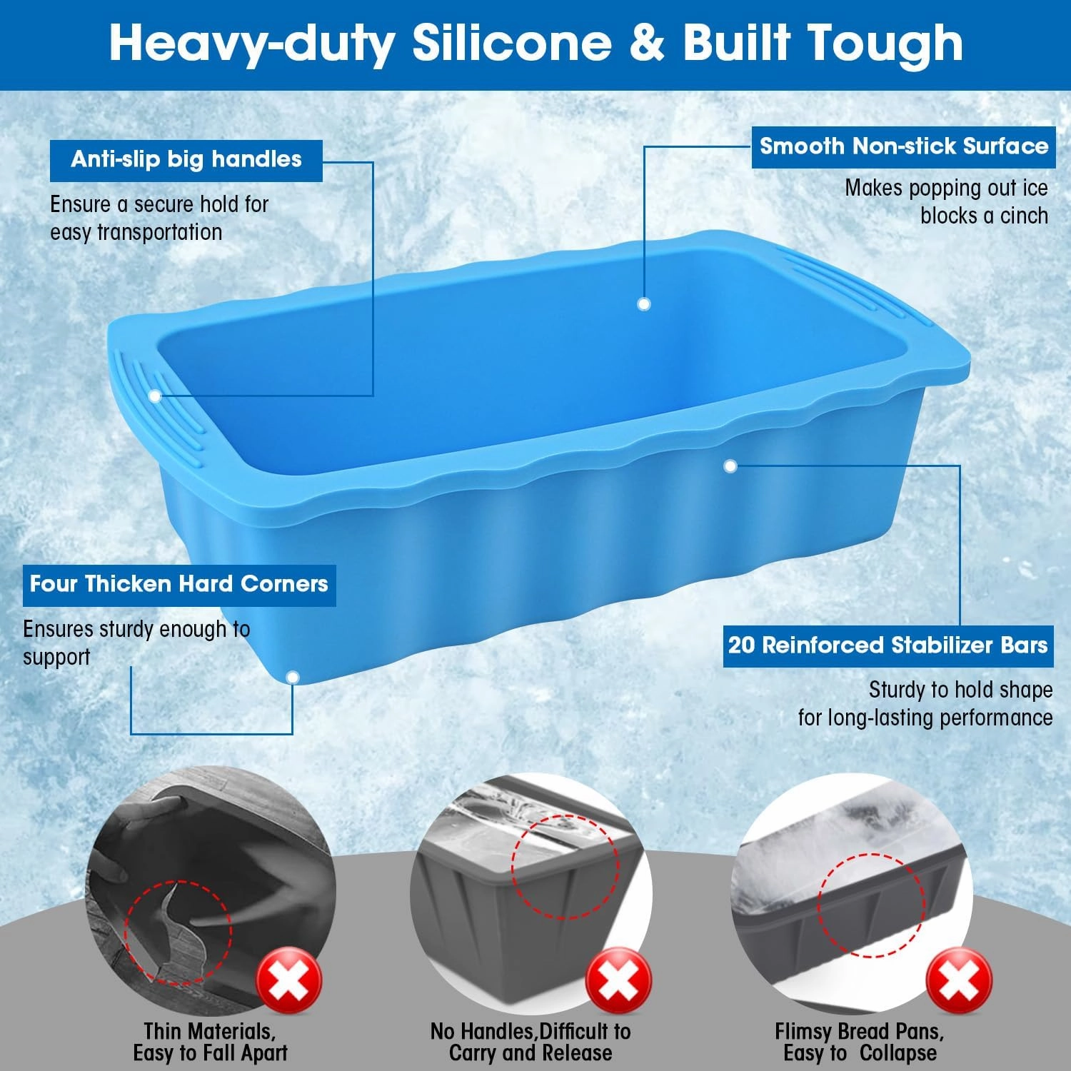 4P Extra Large Ice Block Molds for Ice Bath Tub Cold Plunge Accessories Water Chiller,12LB Large Silicone Ice Cube Molds Big Ice Tray for Coolers,Cold Water Therapy Ice Bath Cold Plunge Accessories