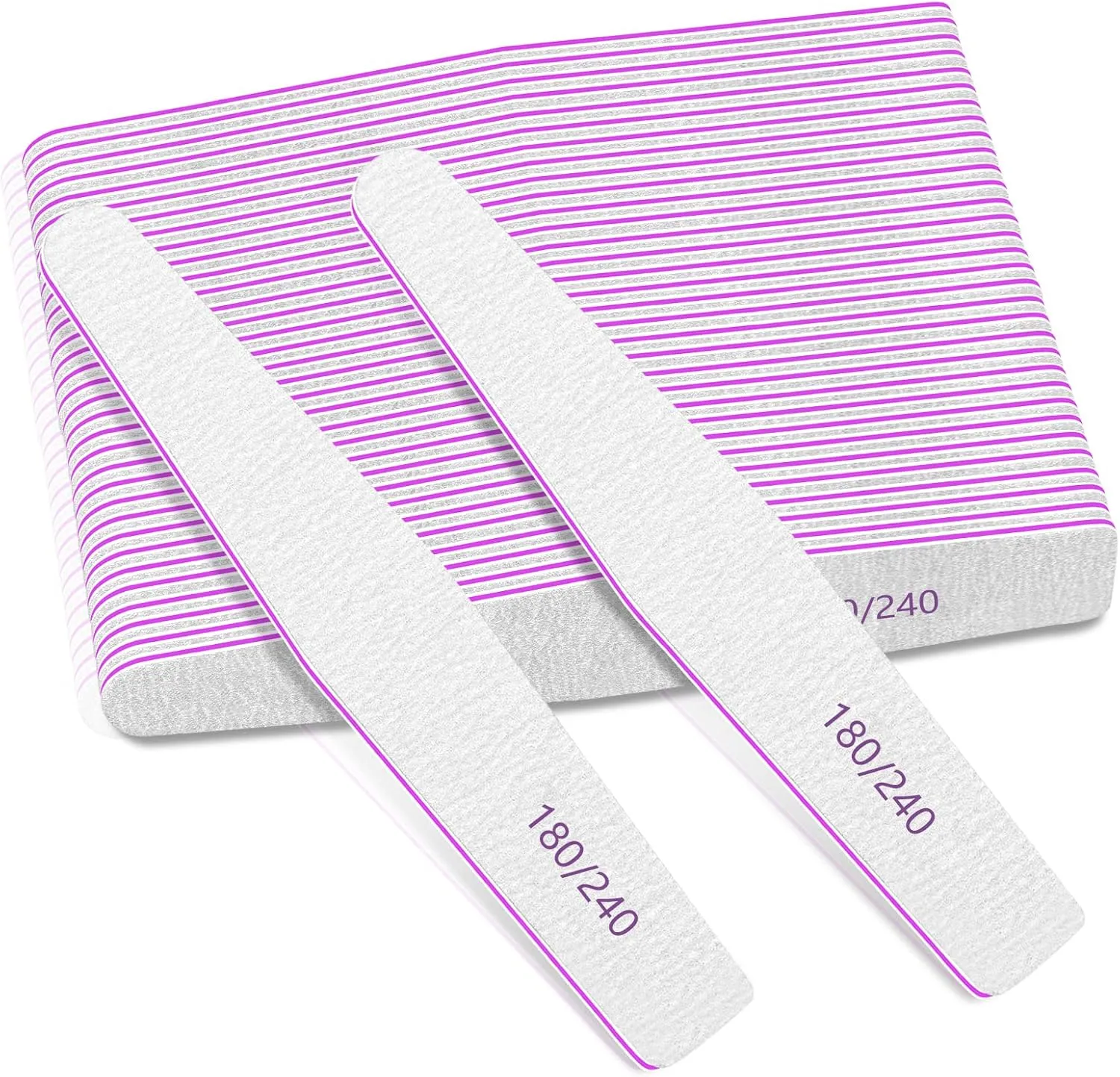 50 Pcs Nail File Set, Emery Board Nail Files for Natural Nails 180/240 Grit Nail File for Natural Nail Shaping Nail Filers Manicure Tools