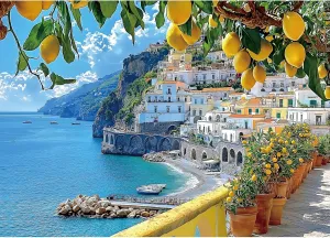 500 Piece Amalfi Coast Puzzle, Premium Jigsaw Puzzle for Adults, Rustic Style, 21 x 15 Inches