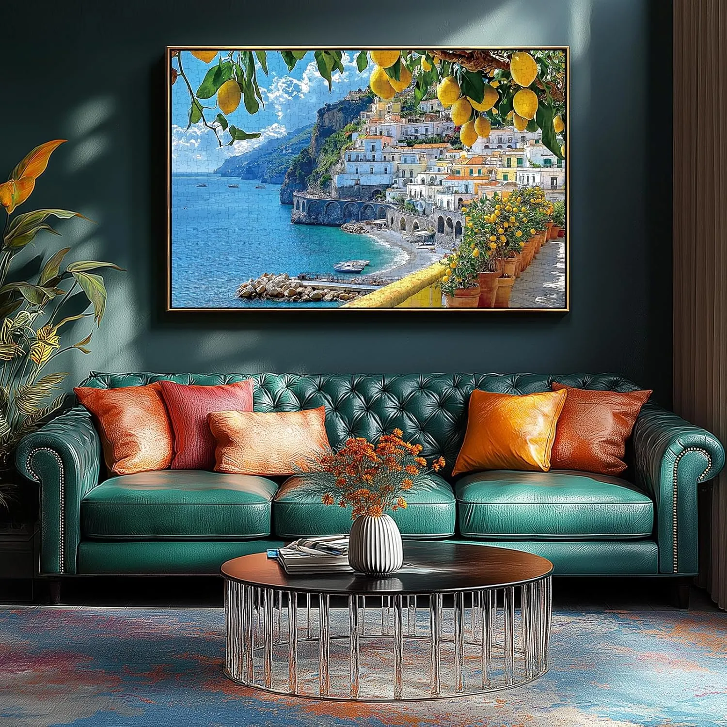 500 Piece Amalfi Coast Puzzle, Premium Jigsaw Puzzle for Adults, Rustic Style, 21 x 15 Inches