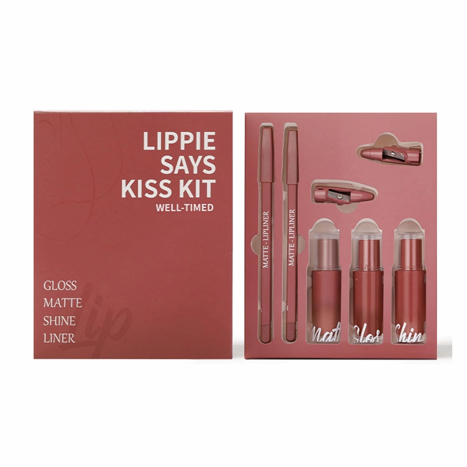 5 In 1 Lipstick Set For Women Girls Matte Liquid Lipstick  Shimmer Lip Gloss   Plumping Lip Gloss   Lip Liner Pencil