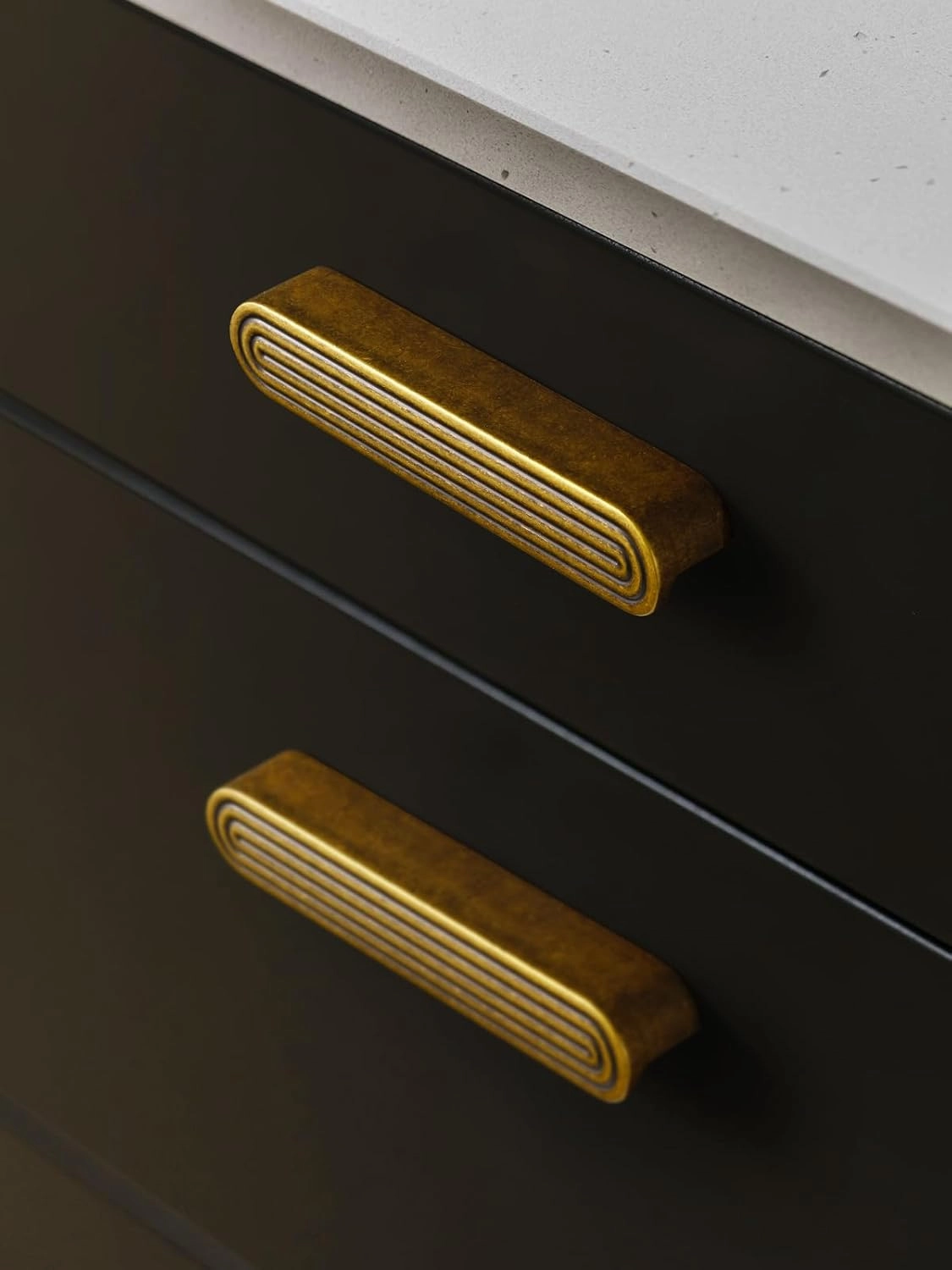 5 Pack Antique Brass Cabinet Pulls 5" Hole Center Vintage Drawer Pulls Circle Bathroom Dresser Handles Hardware Zinc Alloy