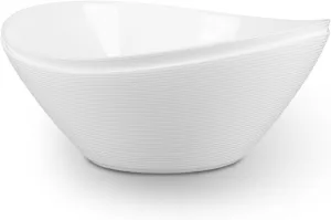 66 OZ Large Salad Bowl Set of 2, Opal Glass 10 inch Lightweight Serving Dishes for Salad, Fruit, Kitchen Microwave & Dishwasher Safe, Oval Shape White