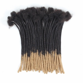 6 inch Loc Extensions Human Hair, 30 Strands Permanent Dreadlock Extension Human Hair 0.4cm Width 100% Dreads Can Be Dyed and Bleached Curled dreads extensions(black to honey brown)