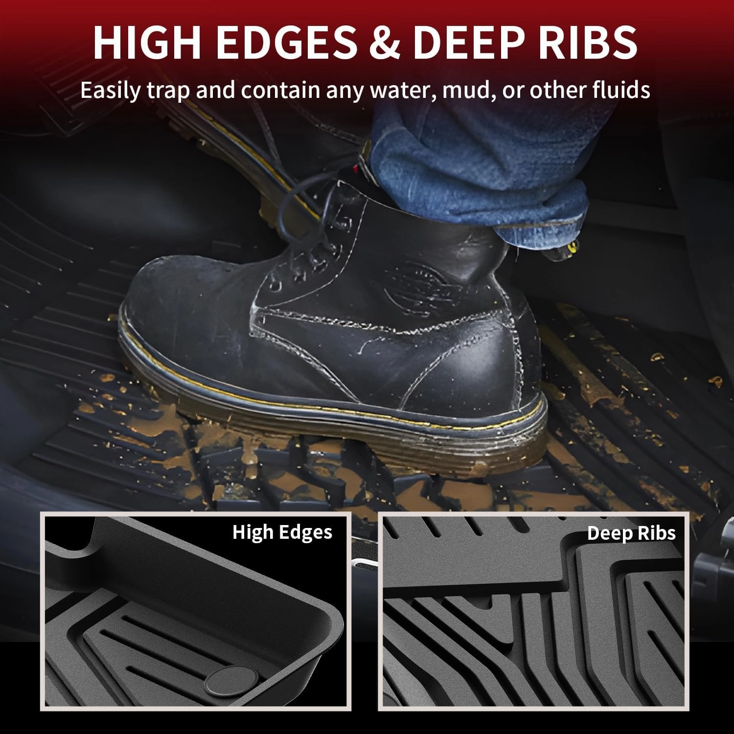 【Frequently Keep】 LASFIT Floor Mats for Honda Accord Sedan 2018 2019 2020 2021 2022 (Include Hybrid Models), All Weather TPE Custom Fit Floor Liners,1st and 2nd Row, Black