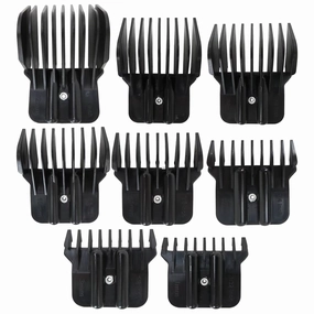 ‎Hair Clipper Guards Set Fit for Wahl Detailer/for Andis T-Out liner/for Andis D8/ for BaBylis PRO Replacement - 1/32" to 11/4", 8 Pieces Set, Black