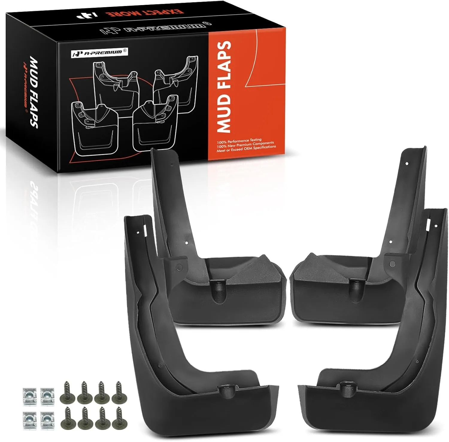 A-Premium Set of 4PCS Mud Flaps Splash Guards Mudflaps Mudguards with Hardware Kits Compatible with Lexus RX350 2023-2024, RX350h 2023-2024, RX500h 2023-2024, Front & Rear (Driver and Passenger Side)