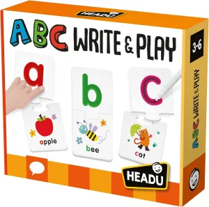 ABC Write & Play – Preschool Learning Activities Ages 3-6, Educational Toys for 3 4 5 6 Year Old Boys Girls, Reusable Letter Tracing, Kids ABC Puzzle, Prek Alphabet Learning, Teaching Games