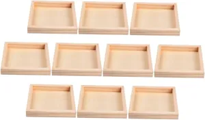 ABOOFAN 10Pcs Unfinished Tray for Block Puzzles Versatile Holder Organizer Sturdy Craftsmanship Easy to Clean for Home Storage and Puzzle Play
