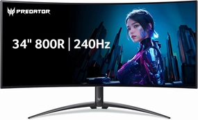 Acer Predator X34 | 34" UWQHD 3440 x 2440 OLED 800R Curved Gaming Monitor | AMD FreeSync Premium Pro | 240Hz | 0.01ms | VESA DisplayHDR True Black 400 | KVM Switch | USB Type-C, DP 1.4 & 2 x HDMI 2.1