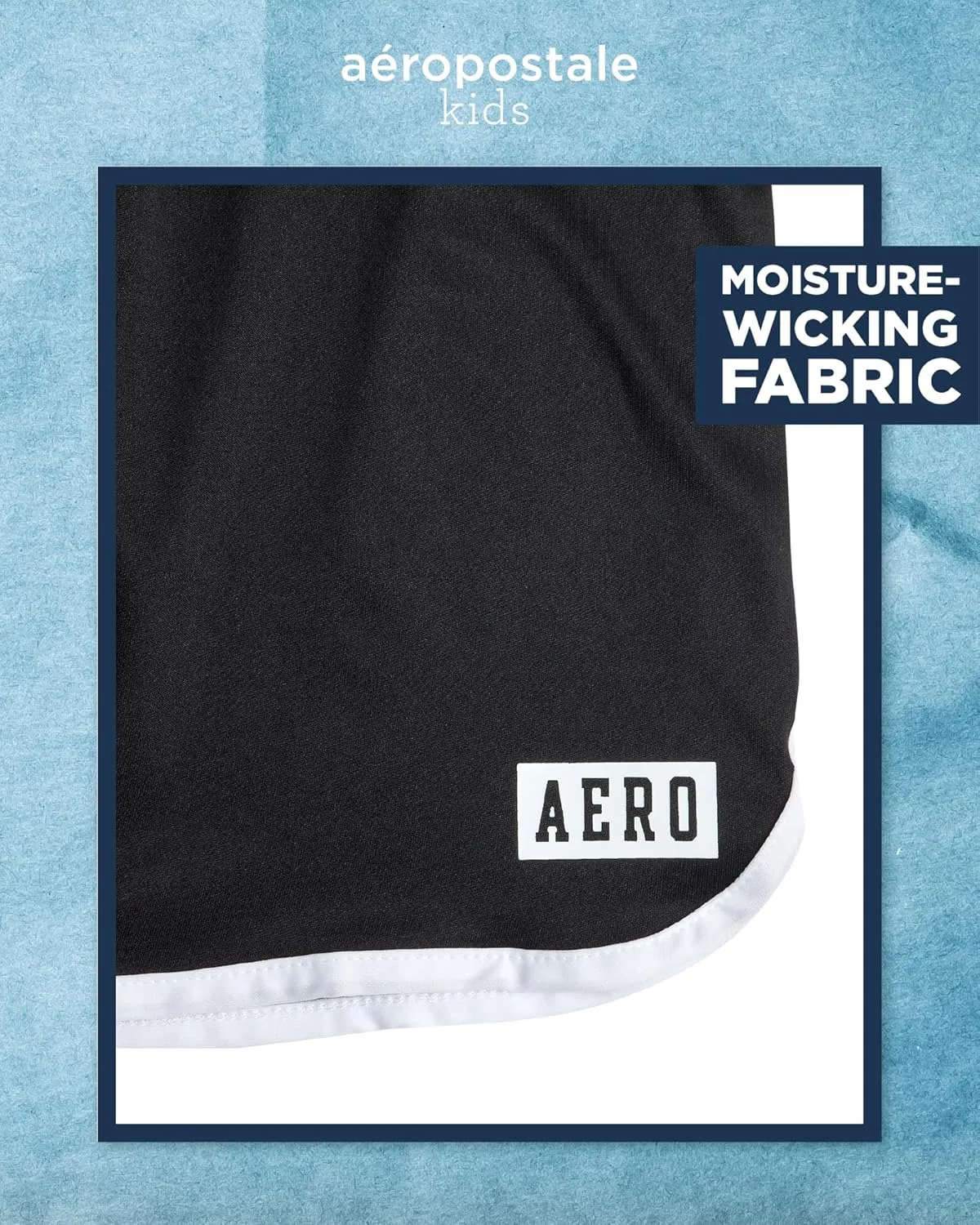 AEROPOSTALE Boys Active Shorts Set - 3 Piece Short Sleeve Active Jersey Tees and Performance Jersey Dolphin Shorts (8-12)