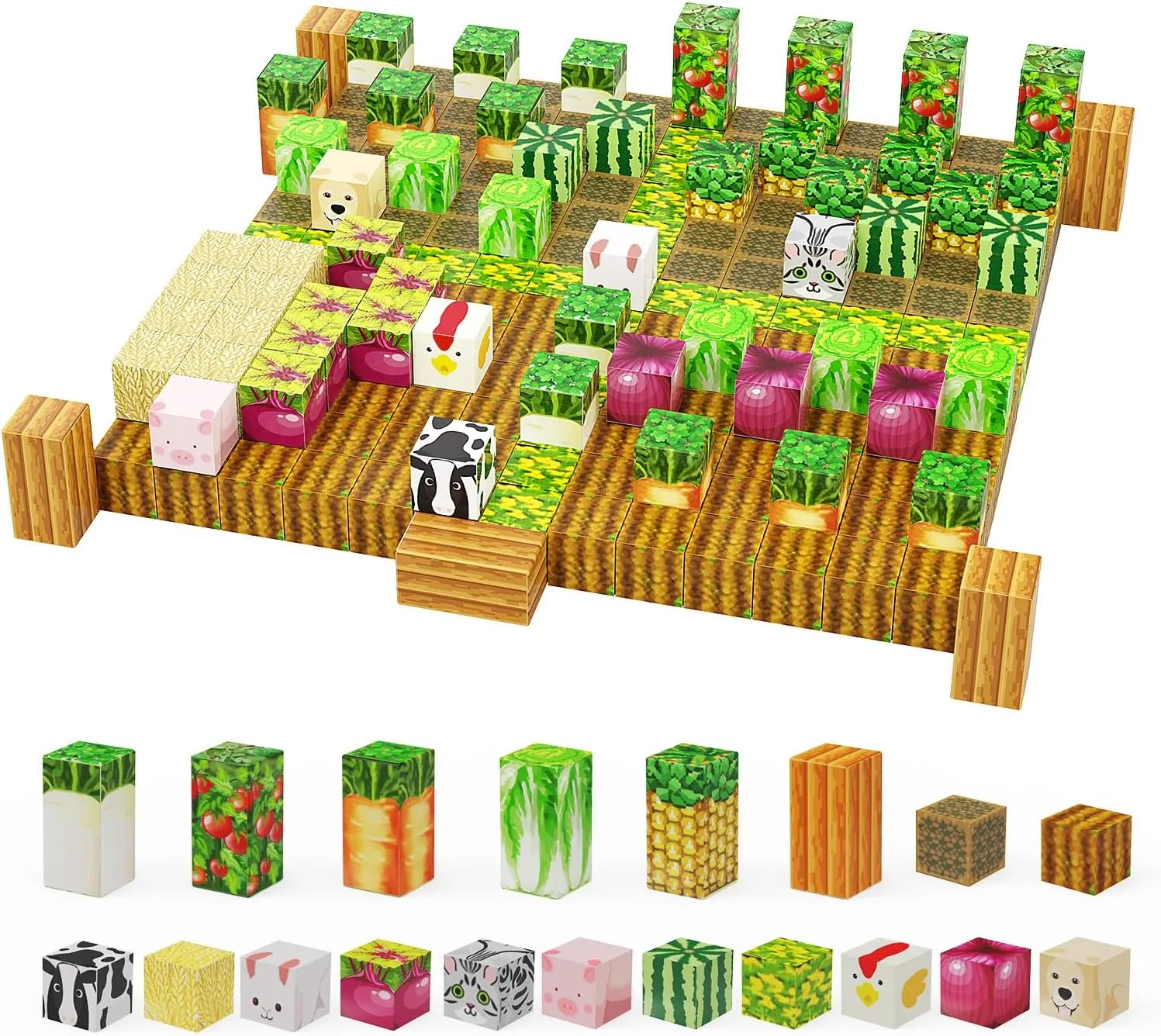 AESGOGO Magnetic Building Blocks, 97PCS Magnetic Tiles Stacking, Build Magnet Toys for Toddlers Kids 3 , STEM Montessori Sensory Birthday Gifts for Boys Girls Age 3 4 5 6 7 8