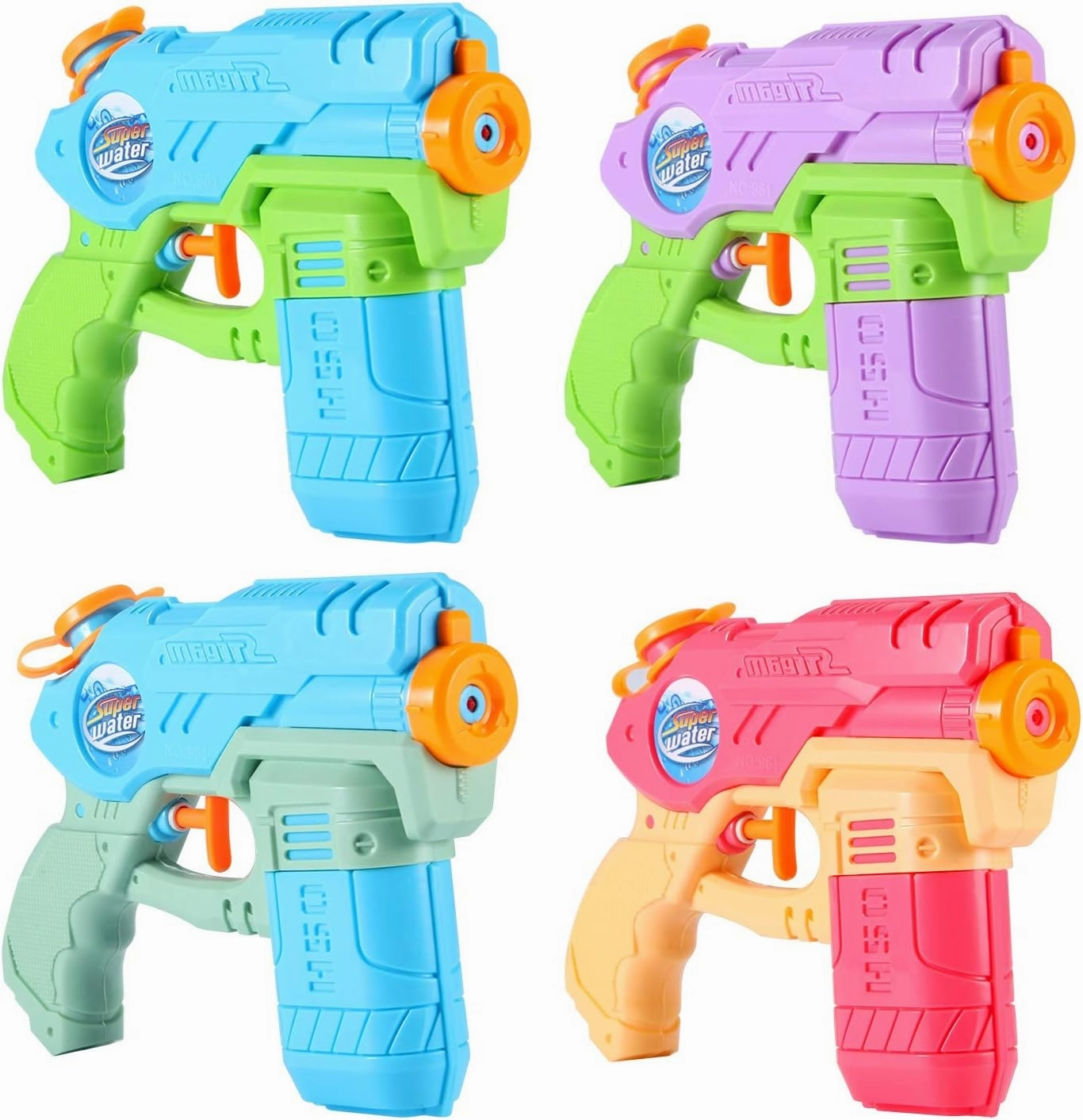 AESGOGO 4 Pack Kids Squirt Water Guns, Water Pistol for Toddlers, 220CC Soaker Blaster Outdoor Water Toys for 3 4 5 6 7 8 Year Old Boys Girls Beach Pool Yard Summer Fun.