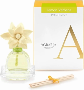AGRARIA Lemon Verbena Scented PetiteEssence Diffuser, 1.7 Ounces with Reeds and a Flower