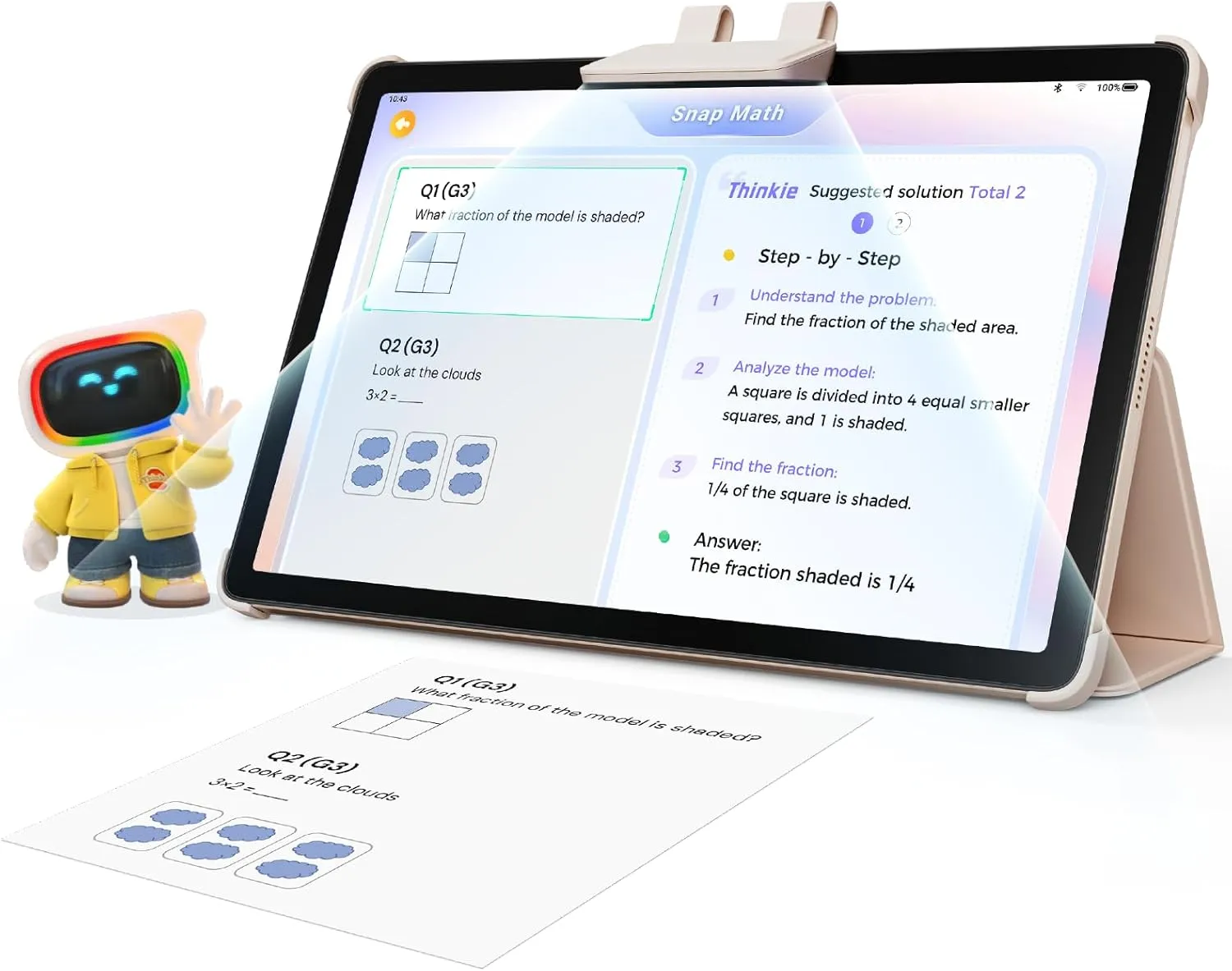 AI Kids Tablet with Scanner - 50000  Content AI Tutor Learning Tablet with ELA, Math, ABC, Word, Read, Phonics, STEM for Homeschooler Educational Study for PreK - G6 (TalPad T100, Standard)