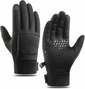 AIJIEKE Winter Gloves for Men, Cold Weather Gloves, Windproof Warm Gloves, Touch Screen Gloves, Waterproof Gloves for Work, Sports Running Gloves for Driving Fishing Cycling