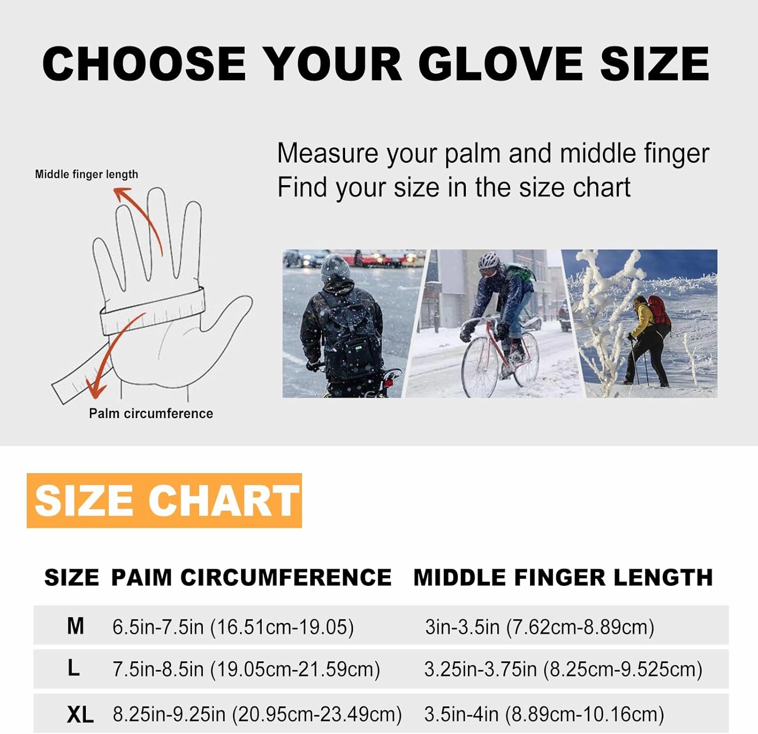 AIJIEKE Winter Gloves for Men, Cold Weather Gloves, Windproof Warm Gloves, Touch Screen Gloves, Waterproof Gloves for Work, Sports Running Gloves for Driving Fishing Cycling
