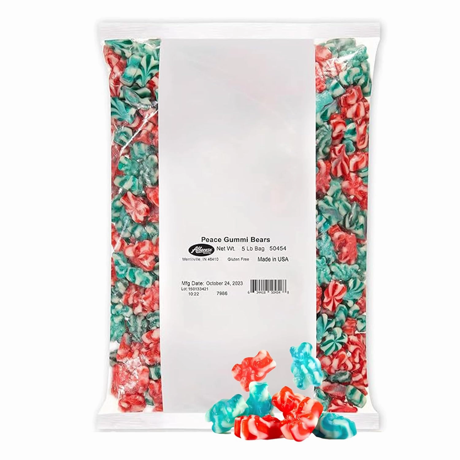 Albanese World's Best Gummies, Peace Gummi Bears, 5lbs of Candy