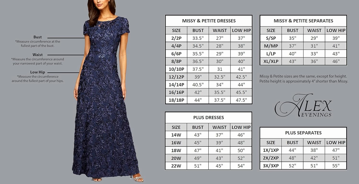 Alex Evenings Women's Long Maxi Skirt (Regular and Petite)