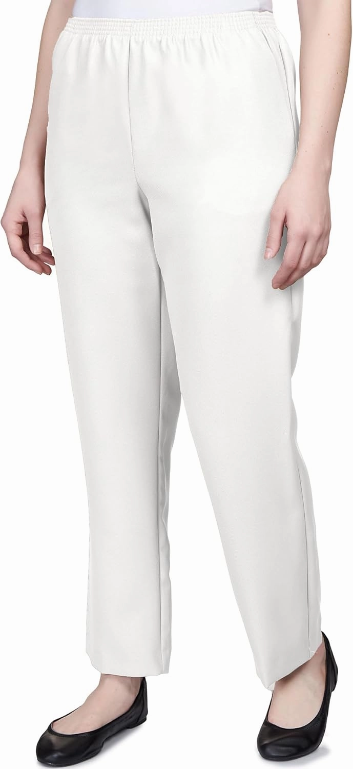Alfred Dunner All Around Elastic Waist Polyester Short Petite Pants - Pull-On Style