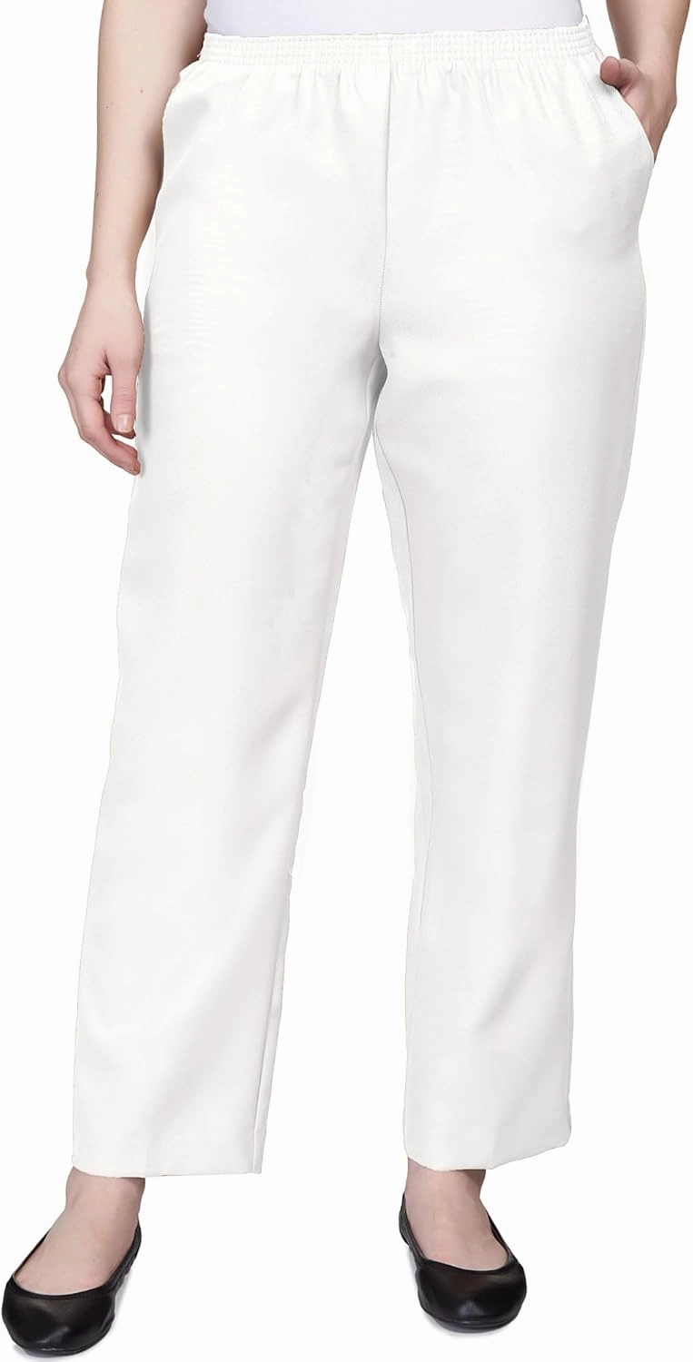 Alfred Dunner All Around Elastic Waist Polyester Short Petite Pants - Pull-On Style