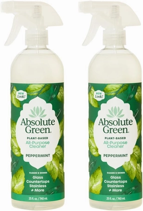 All Purpose Cleaner Spray, Non-Toxic, Kitchen, Bath, Countertop, Stainless, Safe around Kids   Pets, Natural Peppermint Scent, 25 oz (2 Pack)