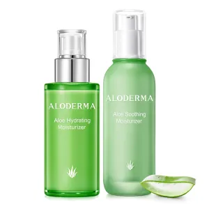 Aloderma Aloe Face Moisturizer Set, 2 Pieces - Hydrating Moisturizer, Soothing Moisturizer