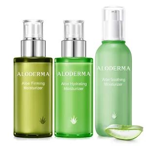 Aloderma Aloe Face Moisturizer Set, 3 Pieces - Hydrating Moisturizer, Firming Moisturizer, Soothing Moisturizer