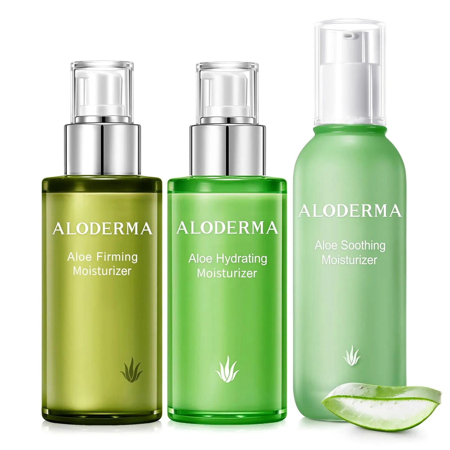 Aloderma Aloe Face Moisturizer Set, 3 Pieces - Hydrating Moisturizer, Firming Moisturizer, Soothing Moisturizer