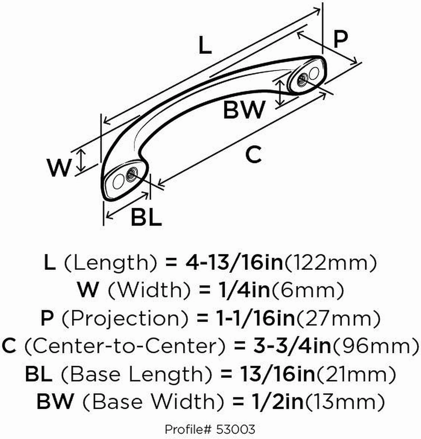 Amerock | Cabinet Pull | Satin Nickel | 3-3/4 inch (96 mm) Center to Center | Vaile | 10 Pack | Drawer Pull | Drawer Handle | Cabinet Hardware