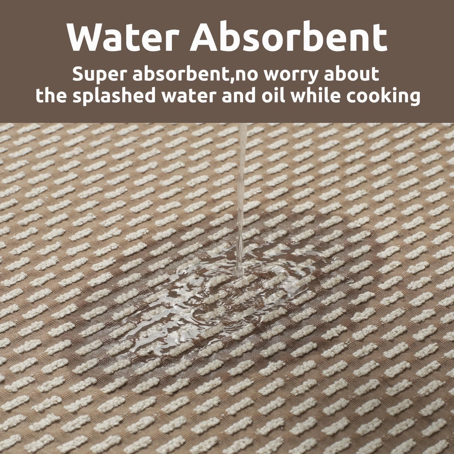 AMOAMI Kitchen Mats for Floor, Kitchen Rugs Non Slip Machine Washable, Kitchen Runner Rugs Non Skid Super Absorbent Dirt Resist in Front of Sink Standing Mat, 20"x70" Brown