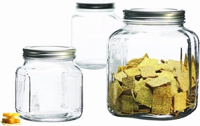 Anchor Hocking 3-Piece Glass Cracker Jar Canister Set