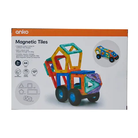 Anko 44 Piece Magnetic Tiles Set / Ages 3 
