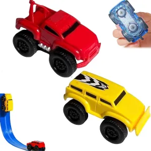 Anowadays Magnetic Wall Climbing Toy Car, Yearpilrim Anti-Gravity Cars That Drive on Walls and Ceiling, Magnetic Levitation Inertia Climbing Wall Toy Car, Puzzle Decompression (Yellow Red)