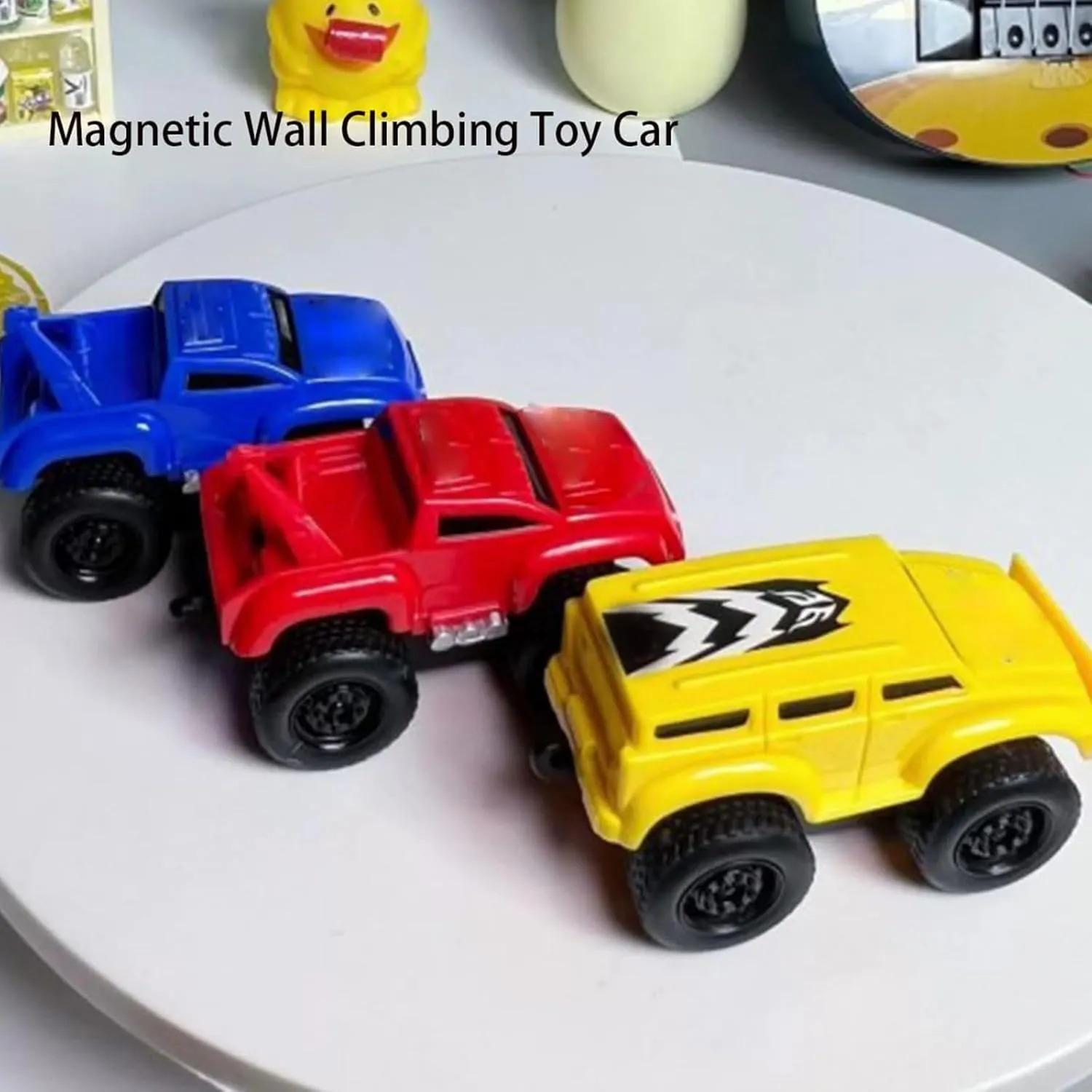 Anowadays Magnetic Wall Climbing Toy Car, Yearpilrim Anti-Gravity Cars That Drive on Walls and Ceiling, Magnetic Levitation Inertia Climbing Wall Toy Car, Puzzle Decompression (Yellow Red)
