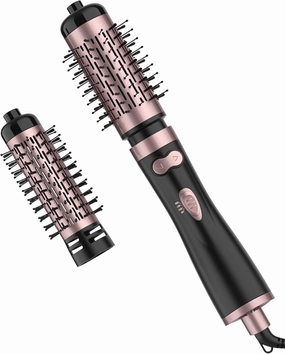 ANWA Hair Dryer Brush, 1000W 3-in-1 Rotating Blow Dryer with Detachable Brushes, Ceramic Coated Barrel for Salon-Quality Styling, Suitable for All Hair Types
