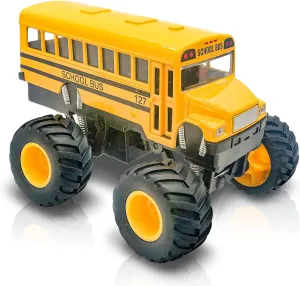 ArtCreativity 5-Inch Diecast Monster School Bus – Pullback Mechanism Toy Truck with Big Wheels, Play Vehicle Gift for Boys