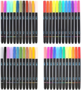 Artist's Loft Watercolor Markers Dual Tip, 48 Colors