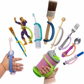 Assistive Cuff for Weak Grip, Daily Living Aid, Silicone Adaptive Handle, Limited Hand Mobility, Limb Loss, Arthritis, Cerebral Palsy, Stroke (10 Pack)