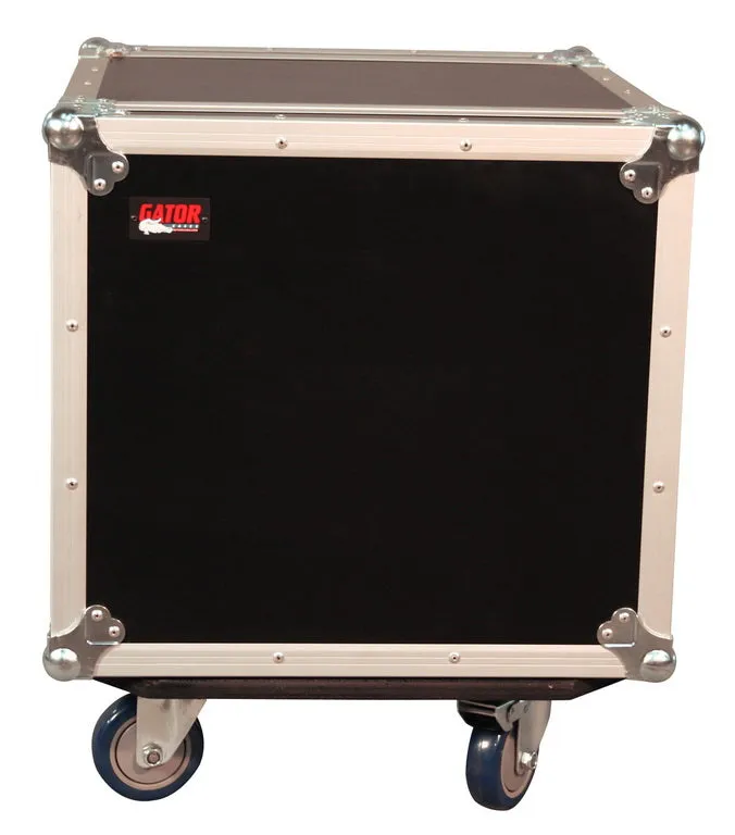 ATA Style 10-Space Rack Road Case with Locking Caster Board