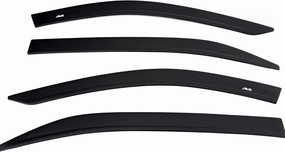 Auto Ventshade [AVS] Low Profile Rain Guards For 07-13 Chevy Silverado 1500/Avalnch/GMC Sierra 1500/07-14 Si/Sierra 2500HD-3500HD Crew/7-14 YukonXL | Window Vent Visors, 4 pcs. - Matte Black | 774007