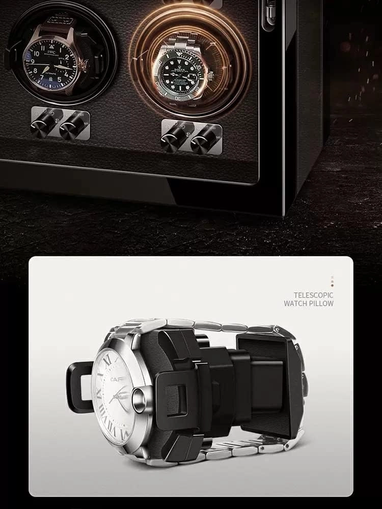 Automatic Watch Winder With Quiet Motor Flexible Watch Pillows For 2 3 4 6 9 Watches Luxury Mechanical Watch Storage Case With LED Lights Watch Box Organizer
