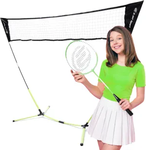 Badminton Net, Portable & Instant Setup (Tool Free Assembly) - Backyard Fun, Beach Park Picnic Outdoor Games, Green, 5.1 x 7.8Ft, (EOB72640)