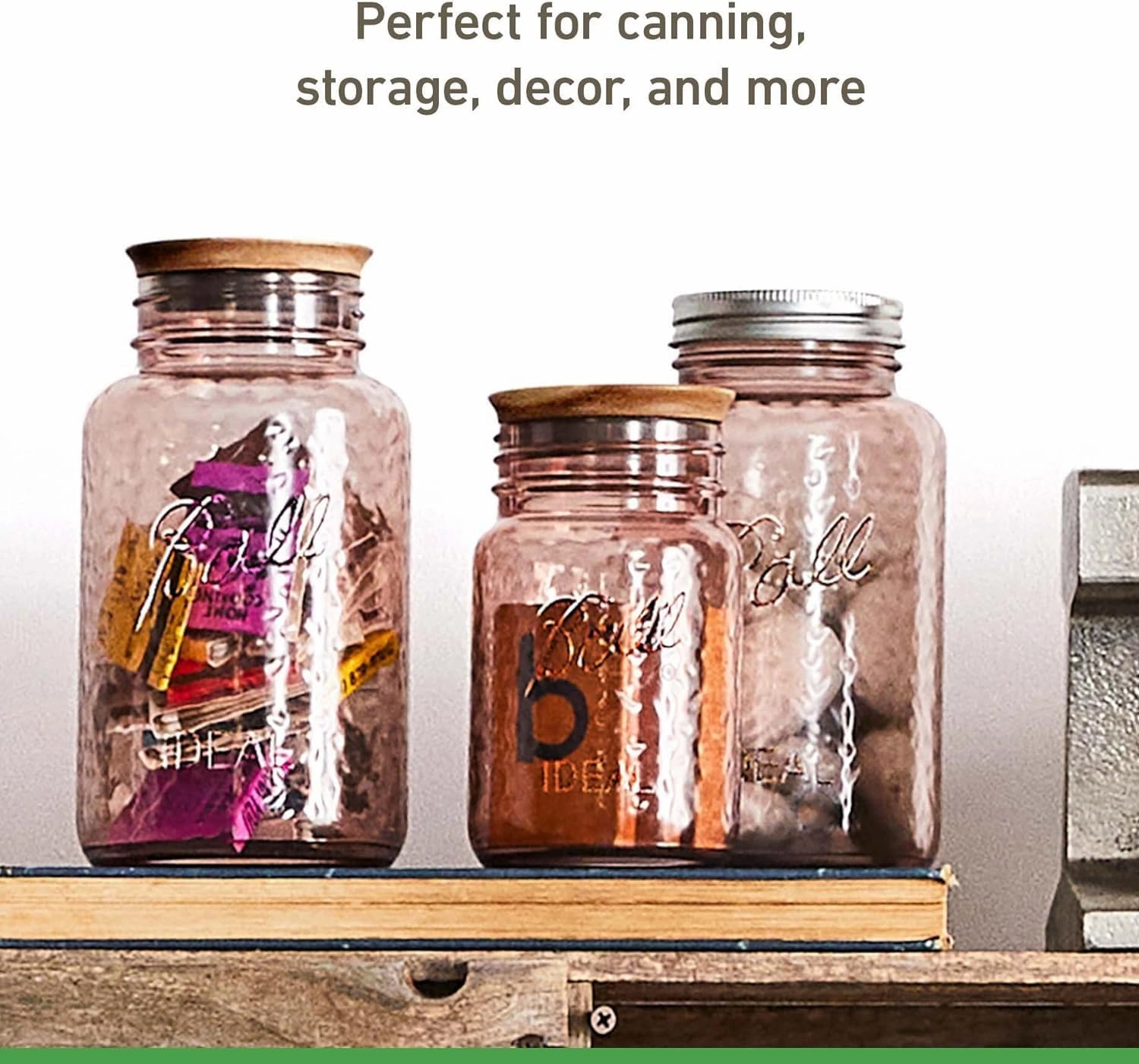 Ball Jar Rose Vintage Regular Mouth Quart Canning Jars, 4-Pack, 4 Pack