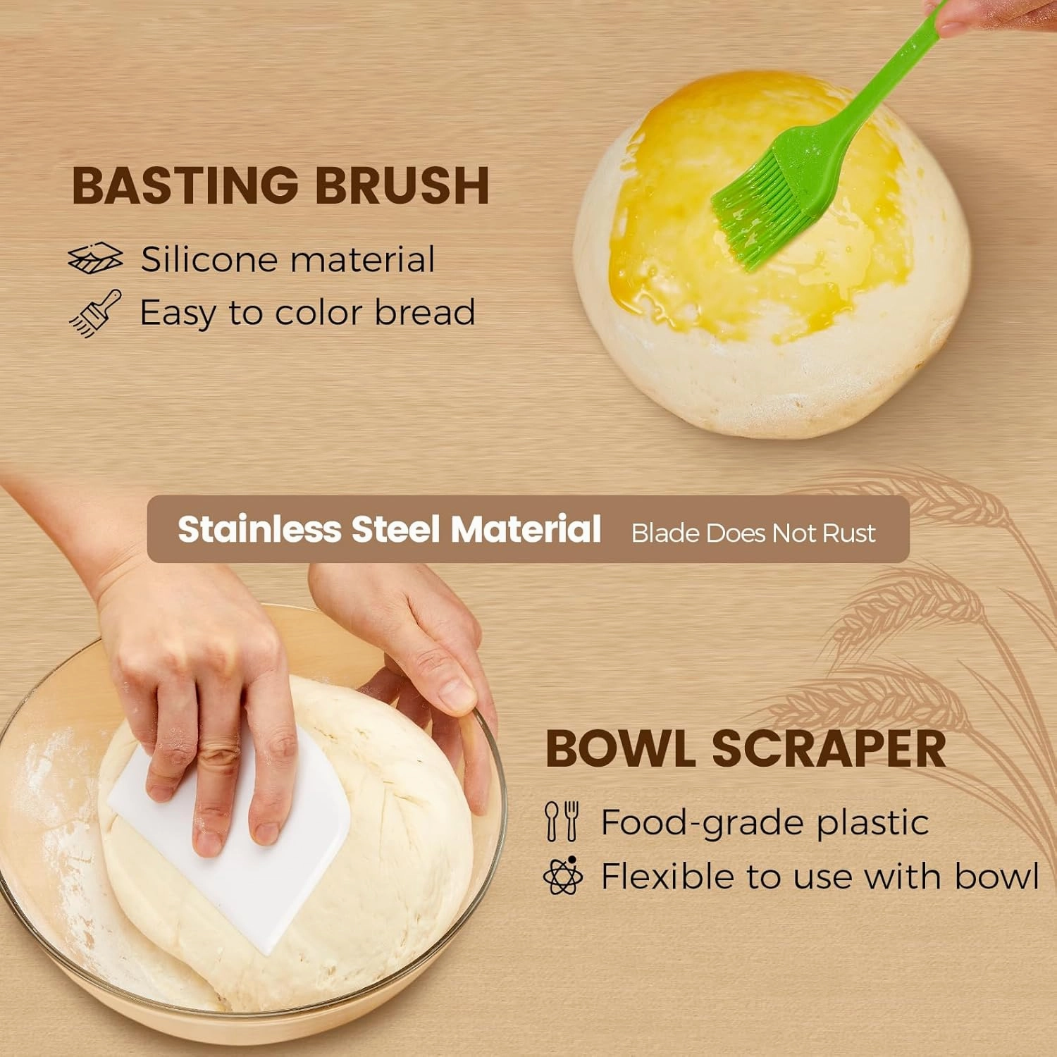 Banneton Bread Sourdough Proofing Basket - Sourdough Starter Kit 10" Oval Set of 2, Sourdough Bread Baking Supplies, Bread Proofing Basket with 6 Accessories