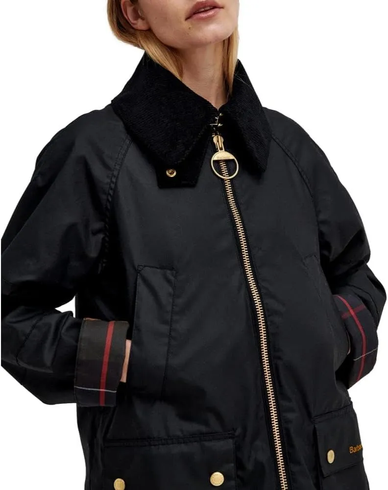Barbour Women's Allerston Waxed Jacket, Black/Classic